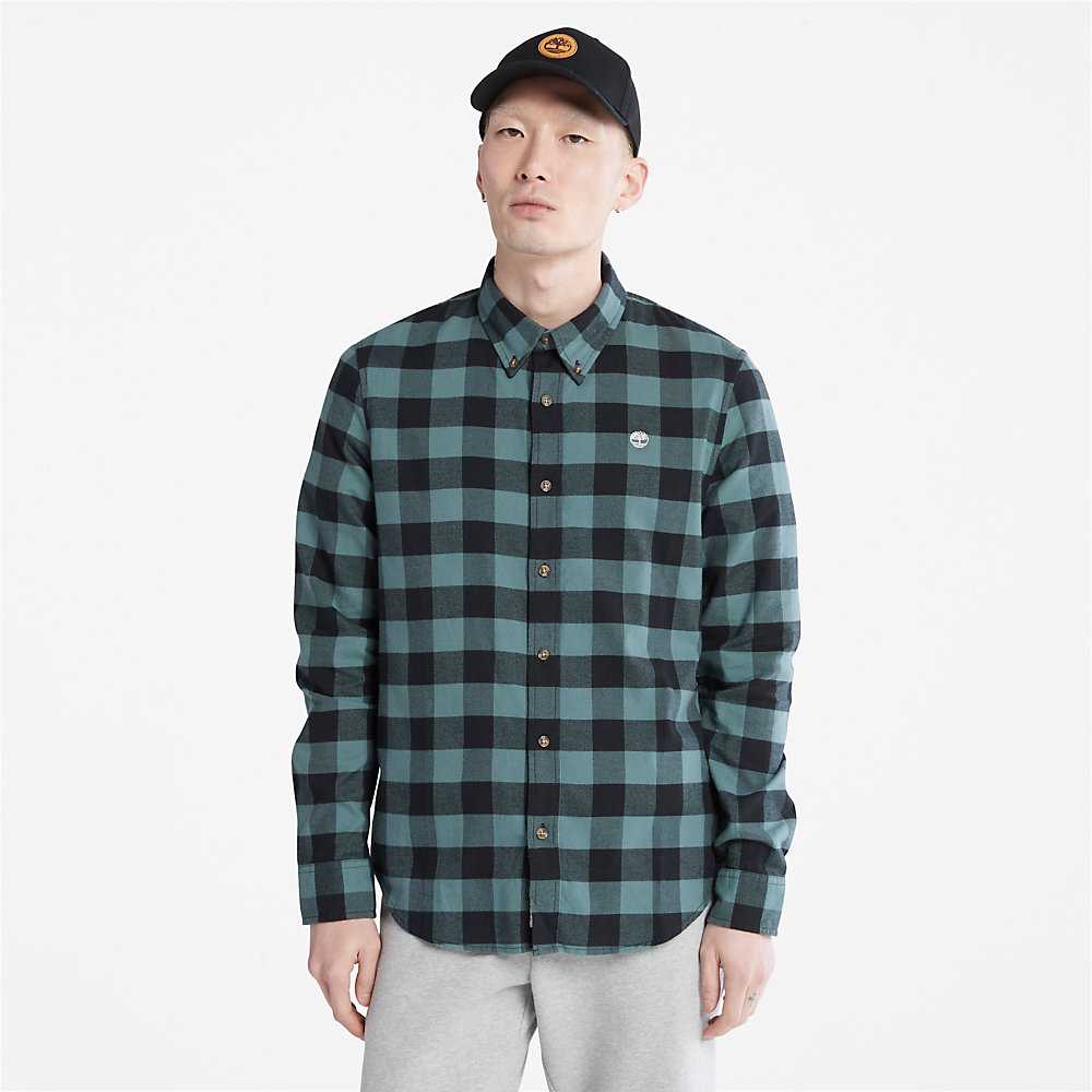 Green Men\'s Timberland Mascoma River Check Shirt | Israel-9824035