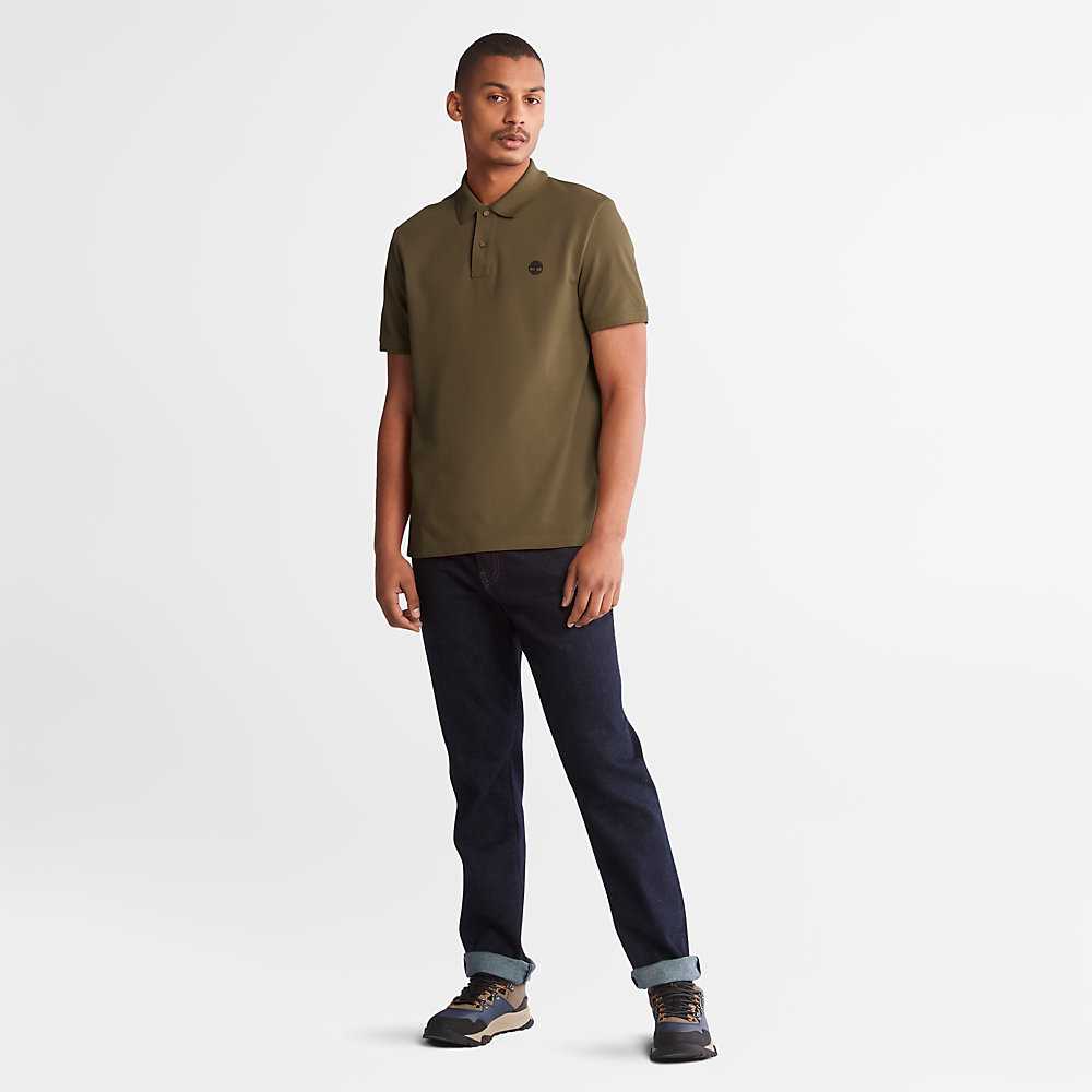 Green Men's Timberland Millers River Polo Shirts | Israel-1958632