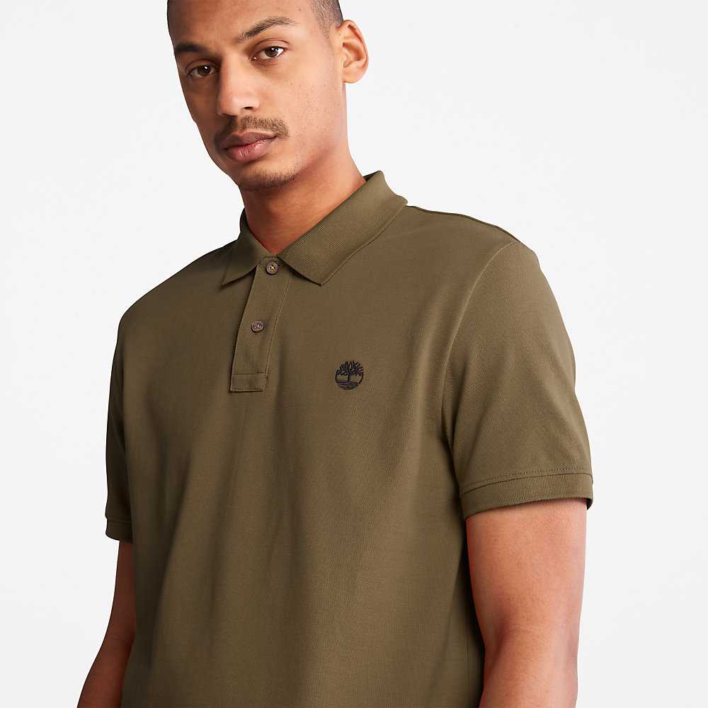 Green Men's Timberland Millers River Polo Shirts | Israel-1958632