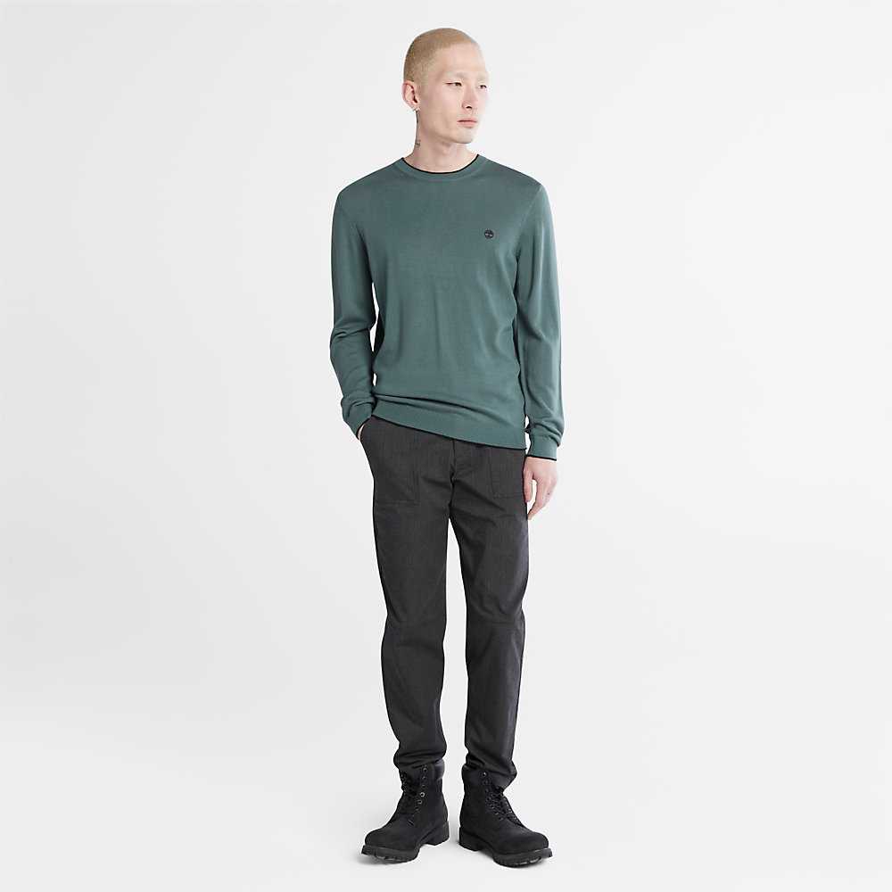 Green Men's Timberland Nissitissit River Sweatshirt | Israel-0913724