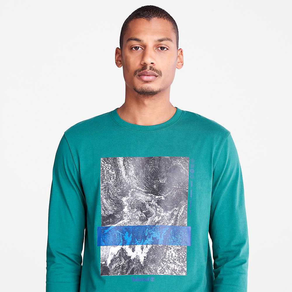 Green Men's Timberland Photographic T Shirts | Israel-4302876