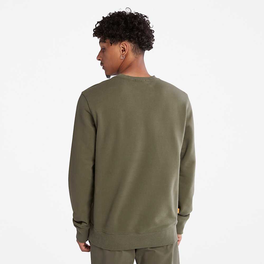 Green Men's Timberland Side-logo Sweatshirt | Israel-8614305