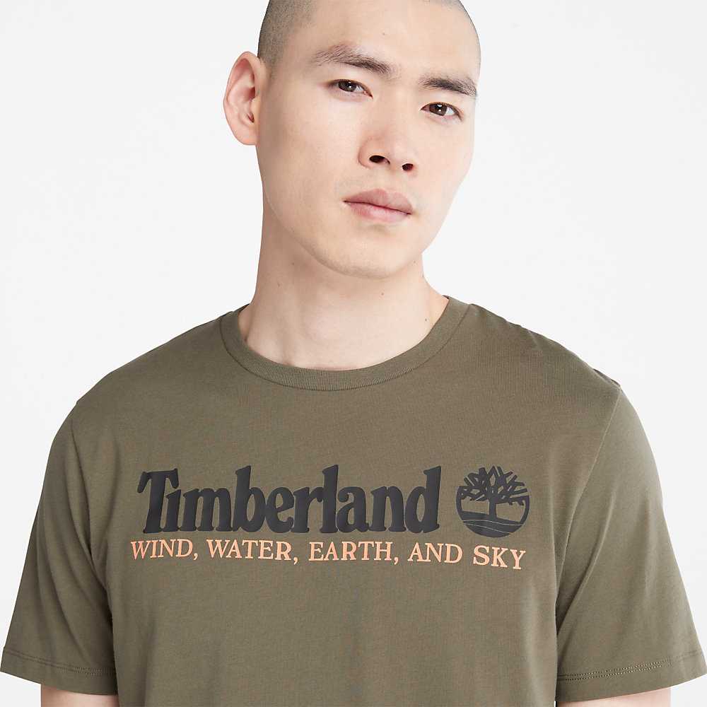 Green Men's Timberland Wind Water Earth And Sky T Shirts | Israel-4035617