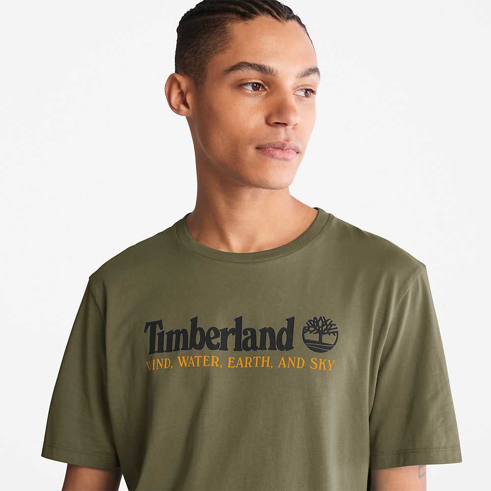 Green Men's Timberland Wind Water Earth And Sky T Shirts | Israel-8350629