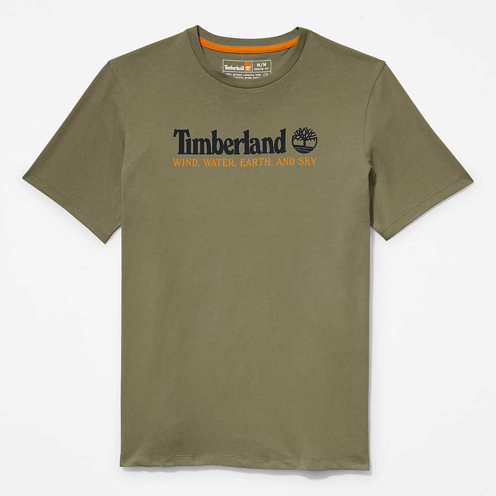 Green Men's Timberland Wind Water Earth And Sky T Shirts | Israel-8350629