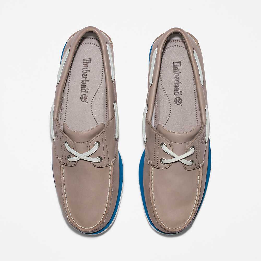 Grey Men's Timberland 2-Eye Classic Boat Shoes | Israel-0579316