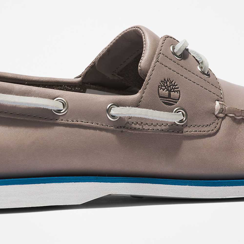 Grey Men's Timberland 2-Eye Classic Boat Shoes | Israel-0579316