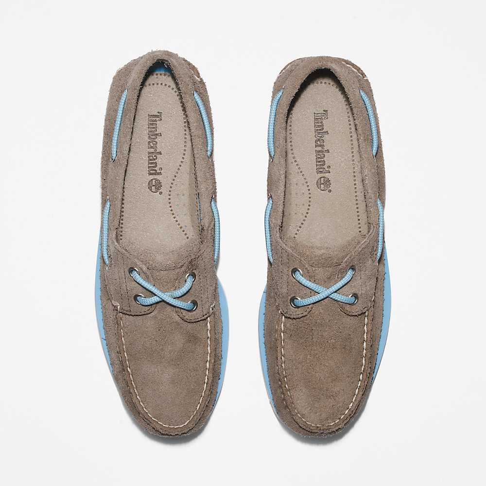 Grey Men's Timberland 2-Eye Classic Boat Shoes | Israel-7308269