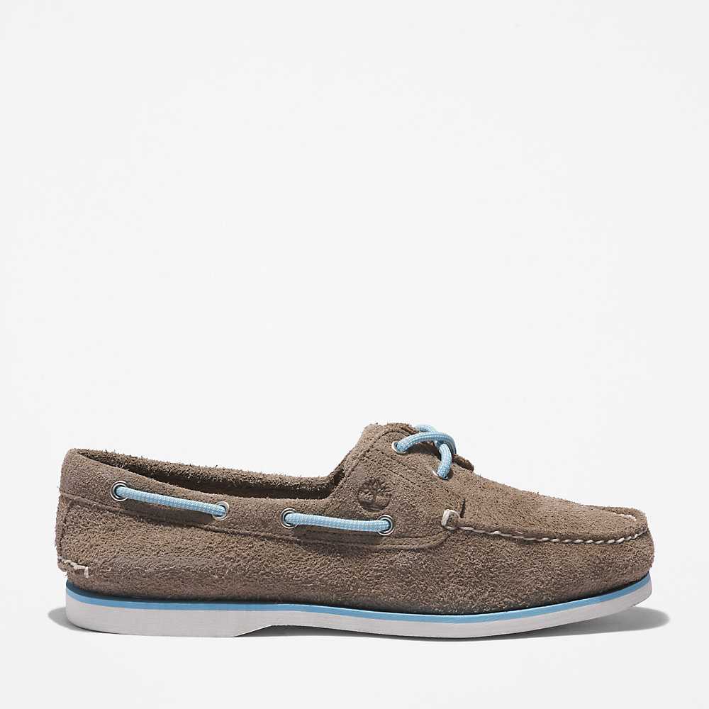 Grey Men\'s Timberland 2-Eye Classic Boat Shoes | Israel-7308269