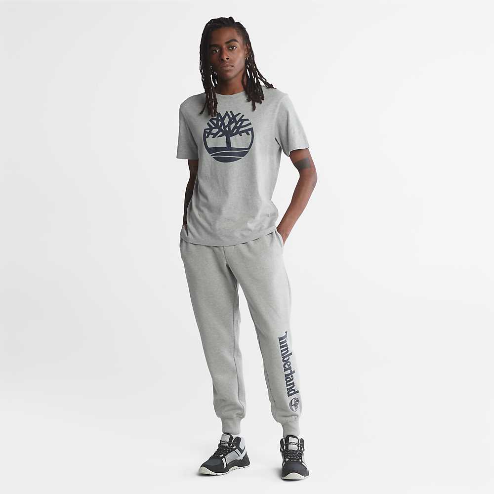 Grey Men's Timberland Logo Sweatpants | Israel-7324106