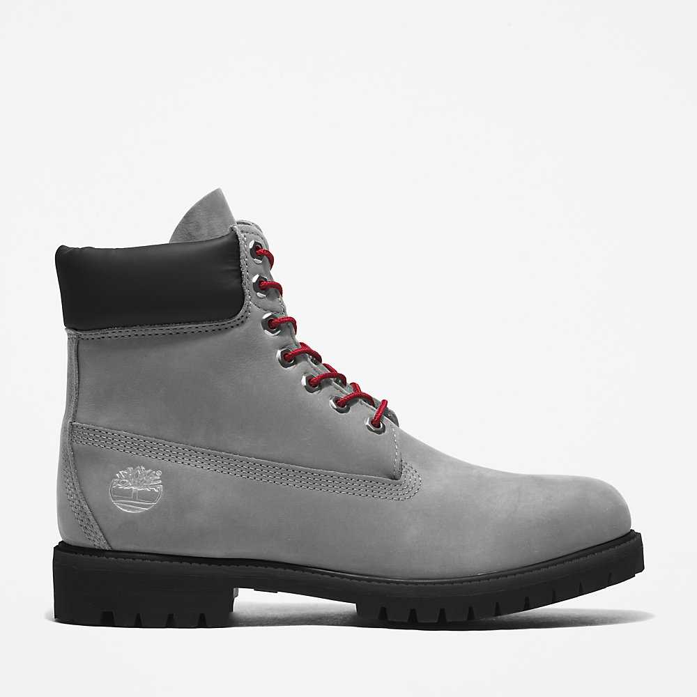 Grey Men\'s Timberland Premium® 6 Inch Waterproof Boots | Israel-7685190