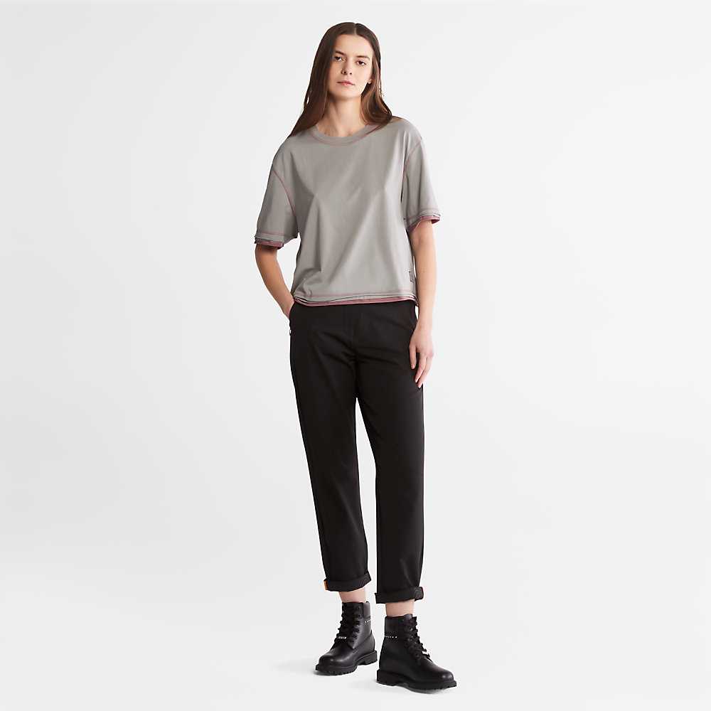 Grey Women's Timberland Anti-Odour Supima® T Shirts | Israel-2086957