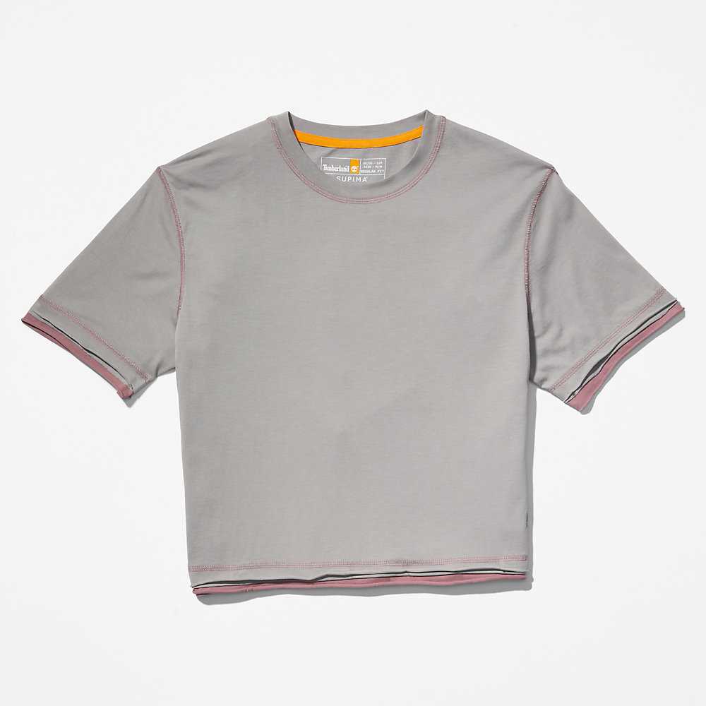 Grey Women's Timberland Anti-Odour Supima® T Shirts | Israel-2086957