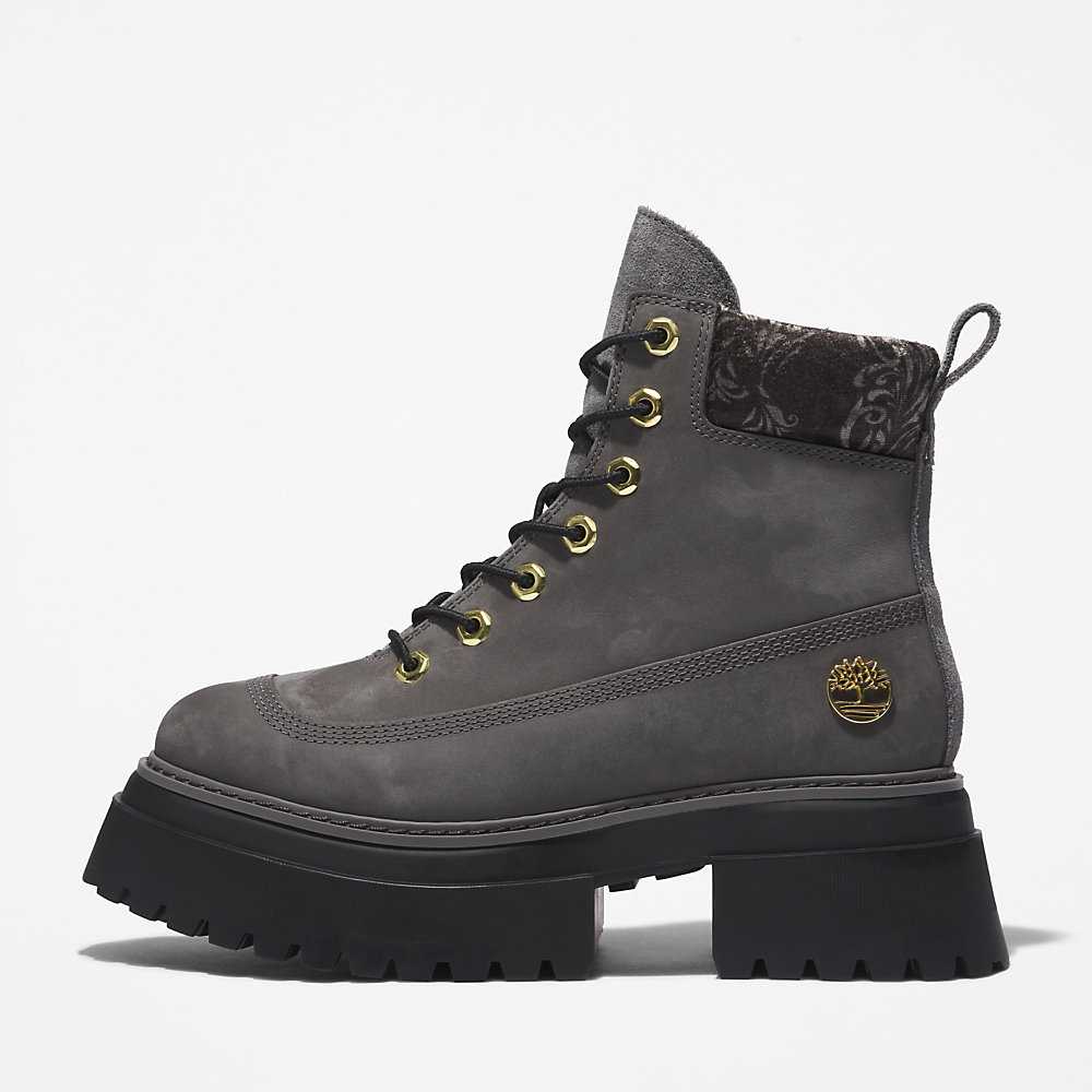 Grey Women's Timberland Sky 6 Inch Lace Up Boots | Israel-0781532