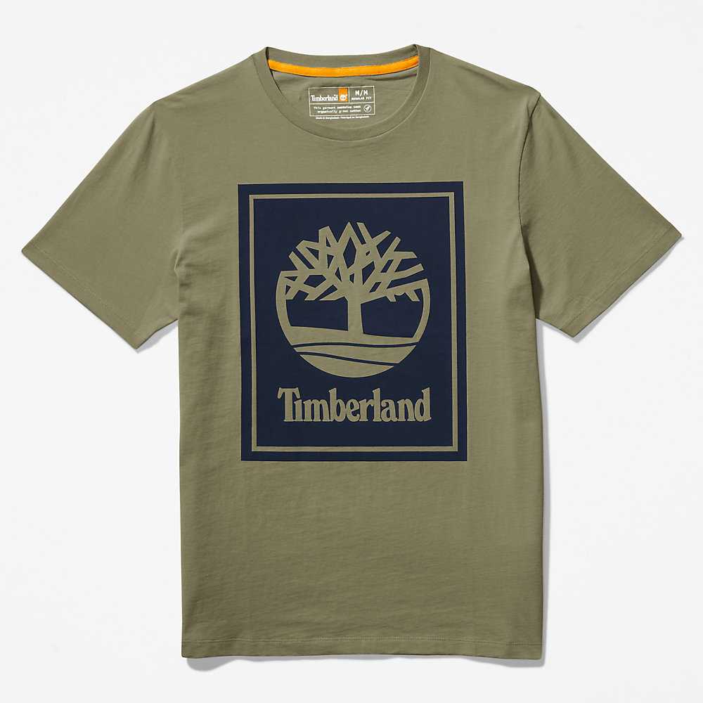 Grey Women's Timberland Tree Logo T Shirts | Israel-3816947