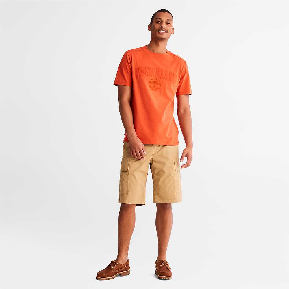 Khaki Men's Timberland Cargo Cargo Shorts | Israel-3261709