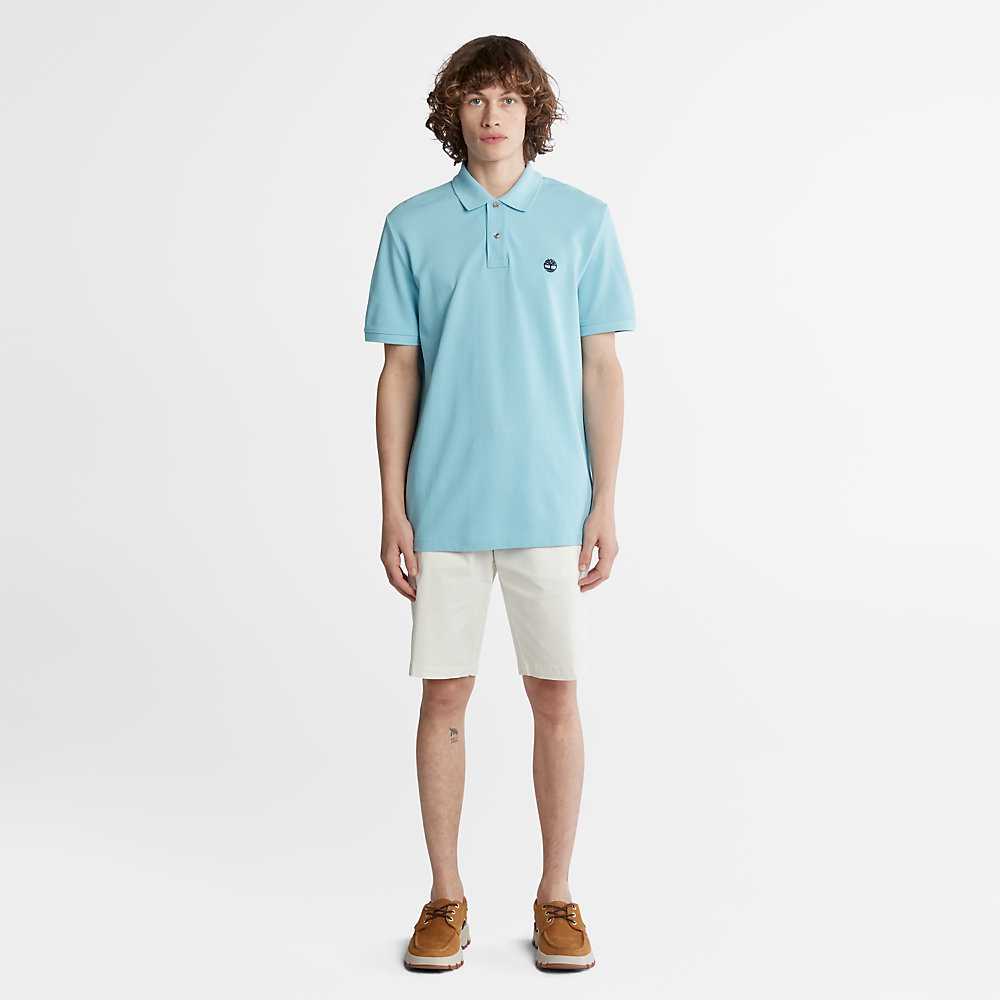 Light Blue Men's Timberland Millers River Polo Shirts | Israel-6495081