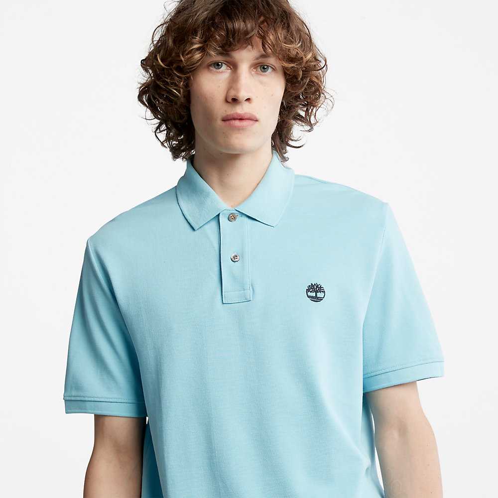 Light Blue Men's Timberland Millers River Polo Shirts | Israel-6495081