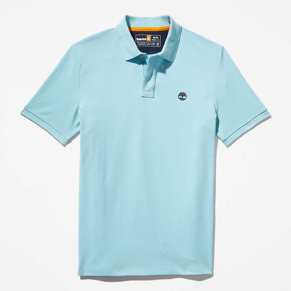 Light Blue Men's Timberland Millers River Polo Shirts | Israel-6495081