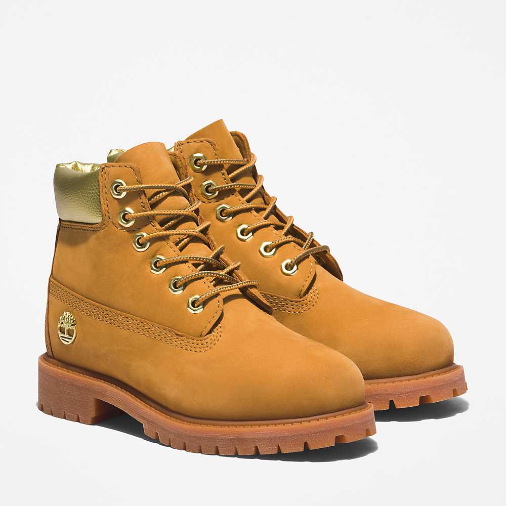 Light Brown Kids' Timberland Premium® 6 Inch Waterproof Boots | Israel-4219587