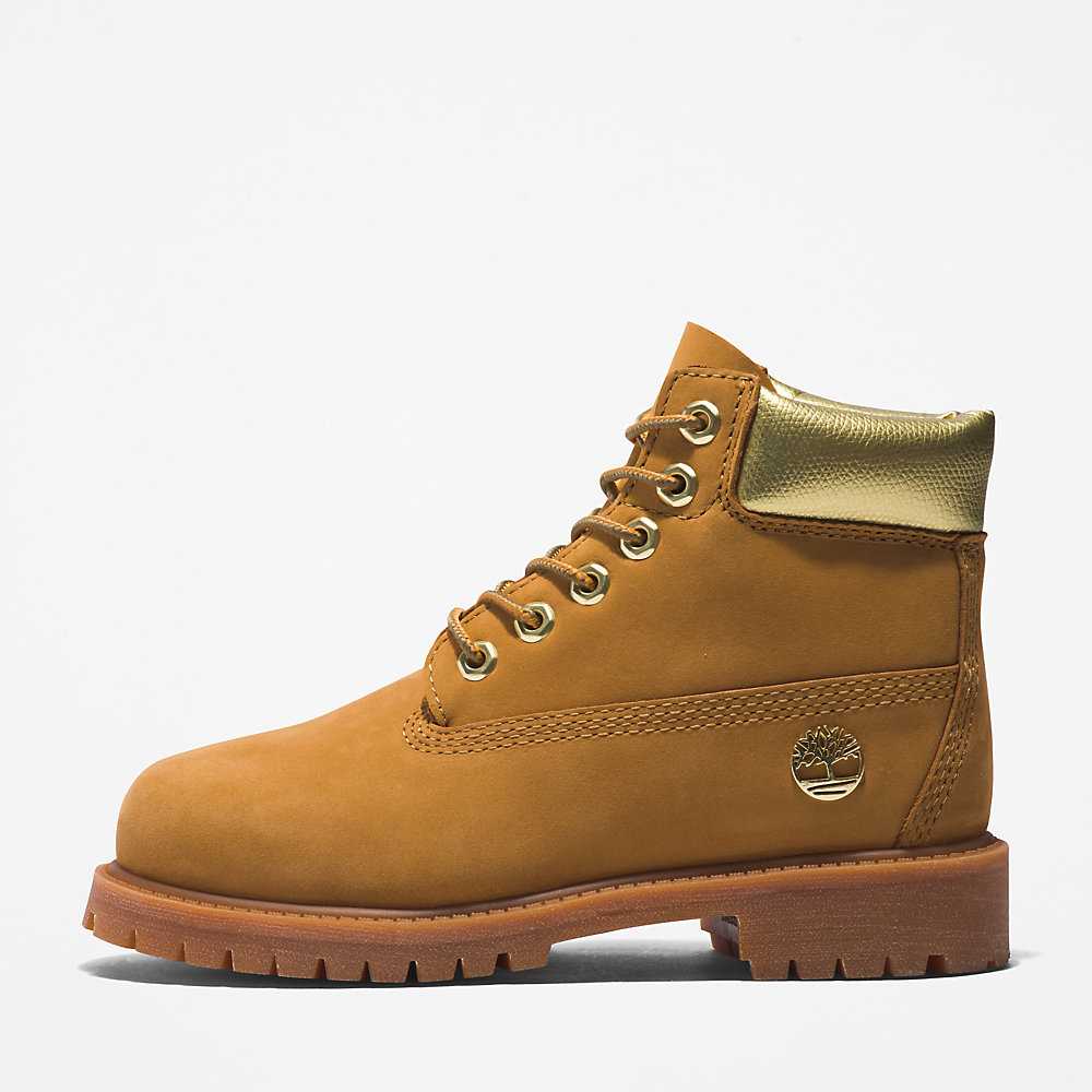 Light Brown Kids' Timberland Premium® 6 Inch Waterproof Boots | Israel-4219587