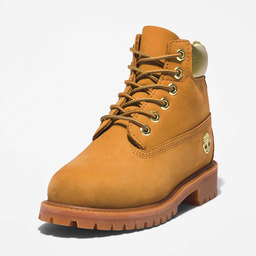 Light Brown Kids' Timberland Premium® 6 Inch Waterproof Boots | Israel-4219587