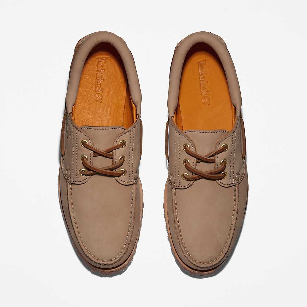 Light Brown Men's Timberland 3-Eye Lug Boat Shoes | Israel-8702693