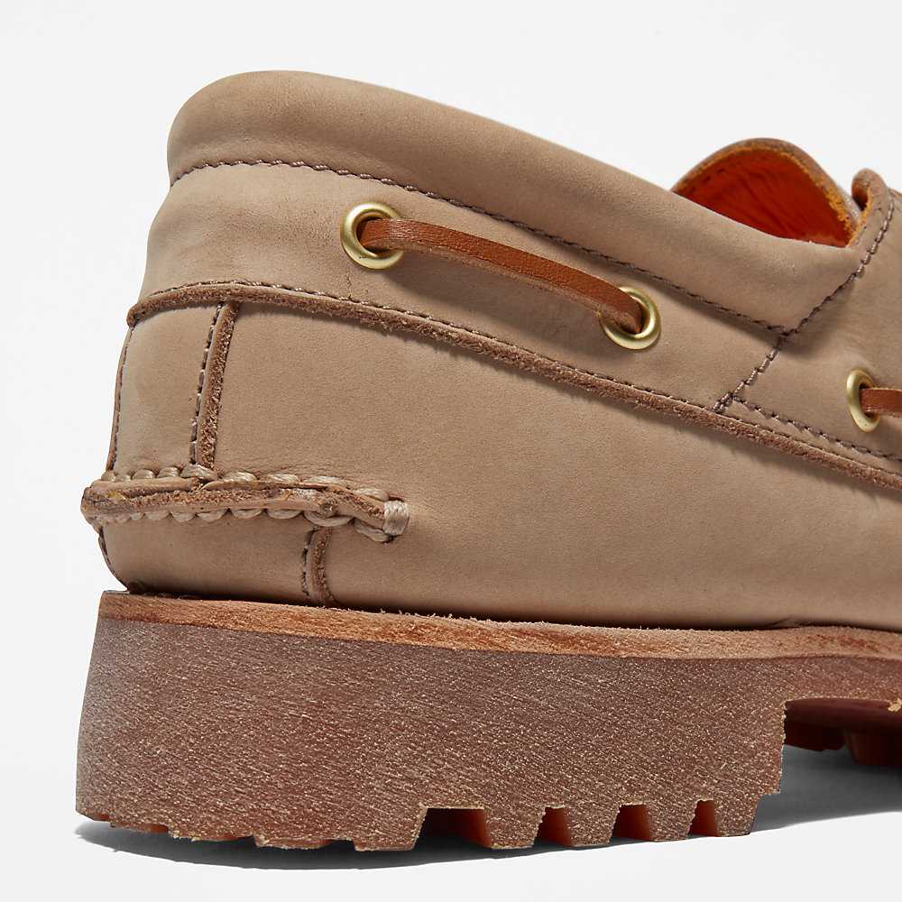 Light Brown Men's Timberland 3-Eye Lug Boat Shoes | Israel-8702693