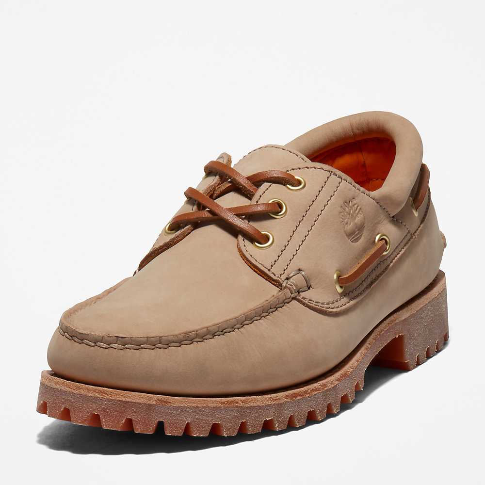 Light Brown Men's Timberland 3-Eye Lug Boat Shoes | Israel-8702693