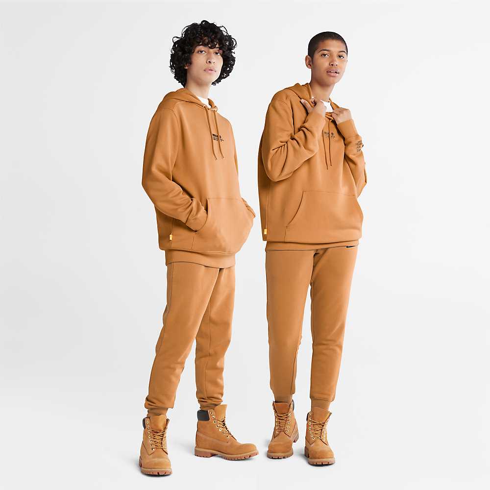 Light Brown Men's Timberland All Gender Luxe Comfort Essentials Refibra™ Hoodie | Israel-0271948