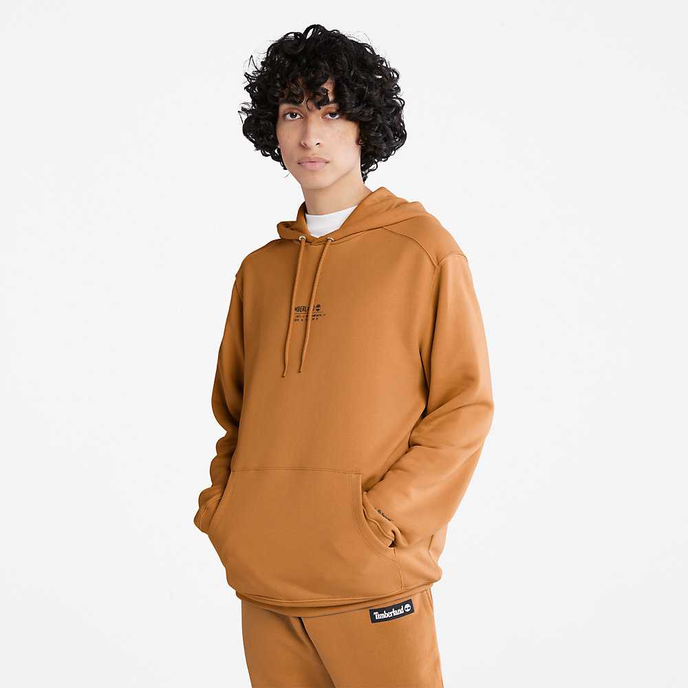 Light Brown Men's Timberland All Gender Luxe Comfort Essentials Refibra™ Hoodie | Israel-0271948