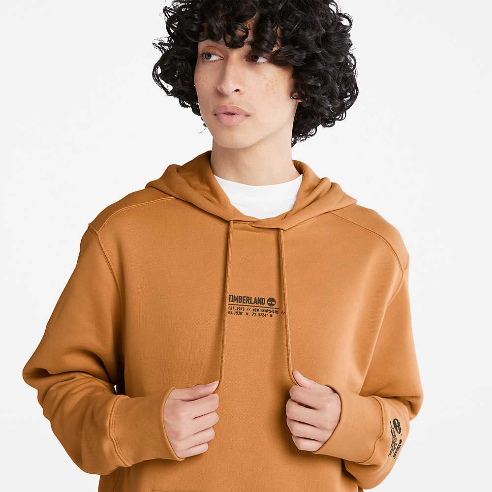 Light Brown Men's Timberland All Gender Luxe Comfort Essentials Refibra™ Hoodie | Israel-0271948