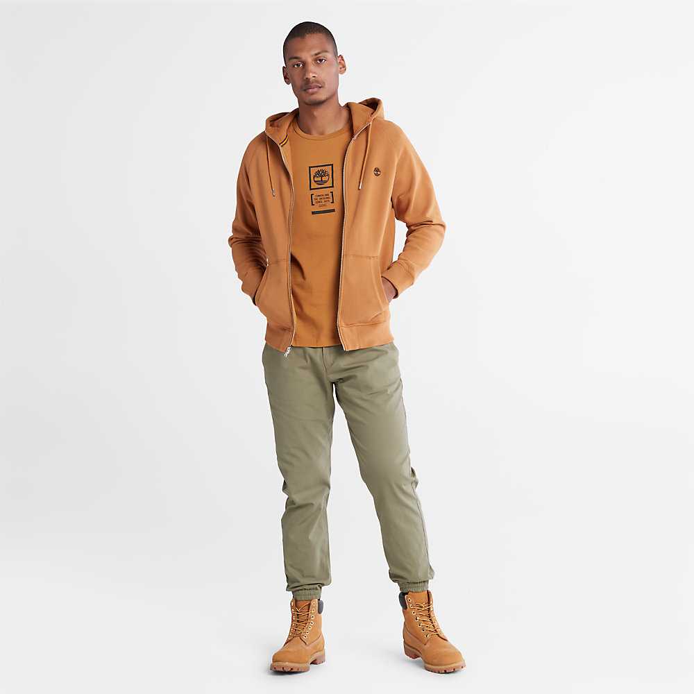 Light Brown Men's Timberland Exeter River Hoodie | Israel-6014295