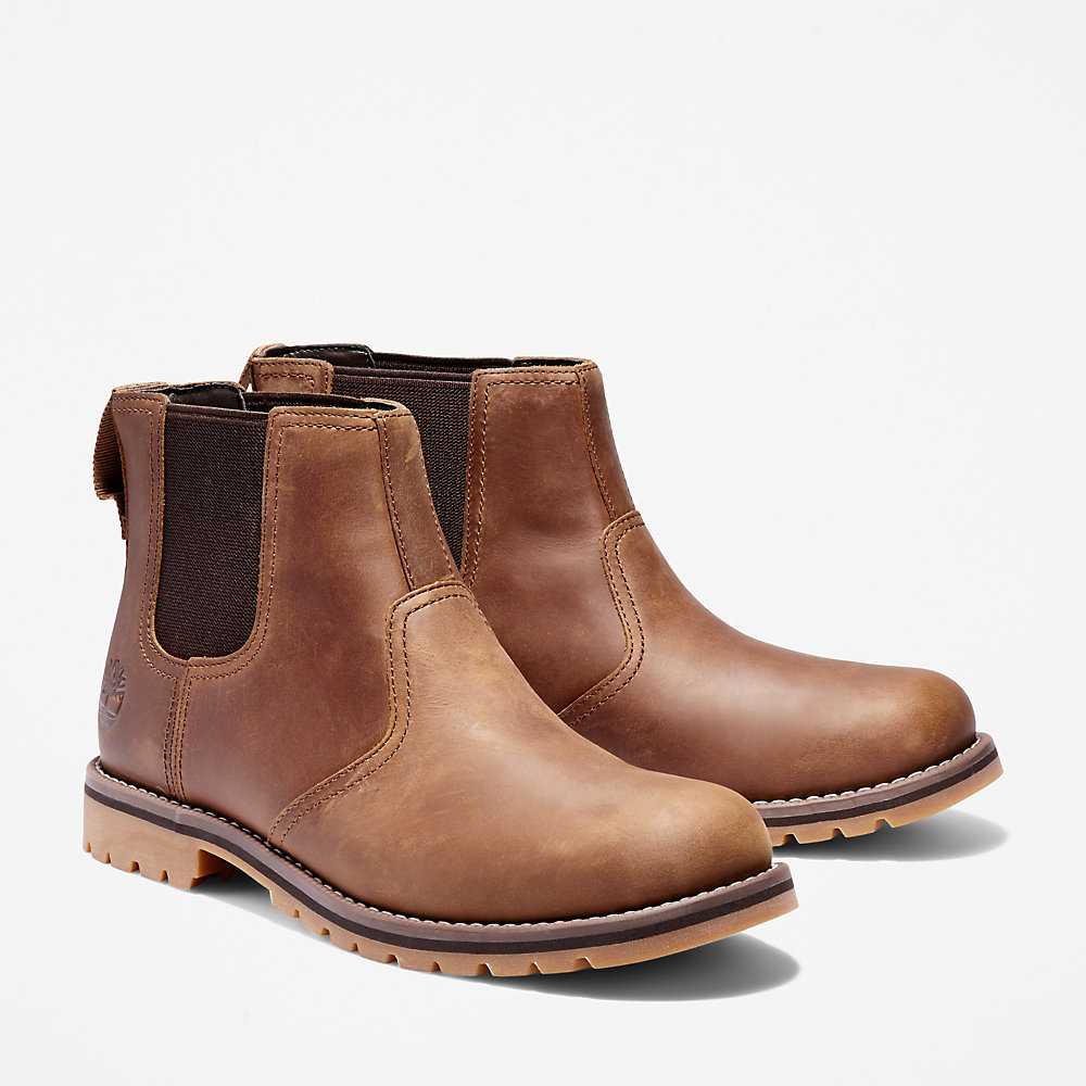 Light Brown Men's Timberland Larchmont Chelsea Boots | Israel-0278596