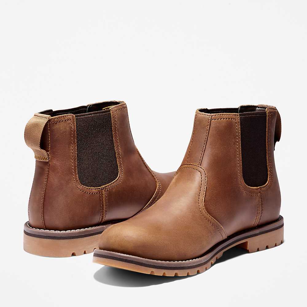 Light Brown Men's Timberland Larchmont Chelsea Boots | Israel-0278596