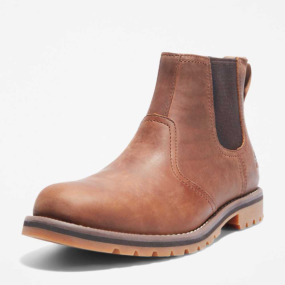 Light Brown Men's Timberland Larchmont Chelsea Boots | Israel-0278596