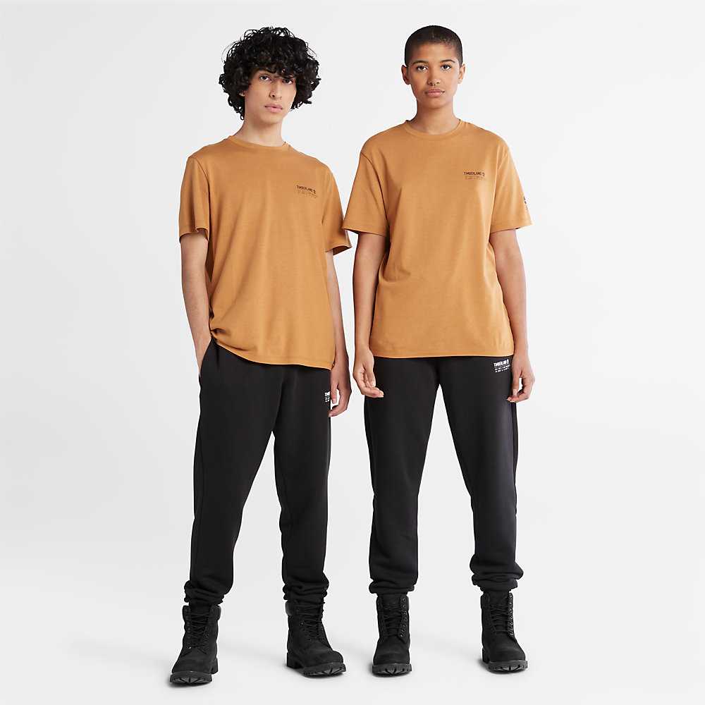 Light Brown Men's Timberland Luxe Comfort Essentials Tencel™ x Refibra™ T Shirts | Israel-8307641