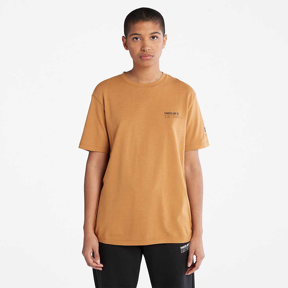 Light Brown Men's Timberland Luxe Comfort Essentials Tencel™ x Refibra™ T Shirts | Israel-8307641