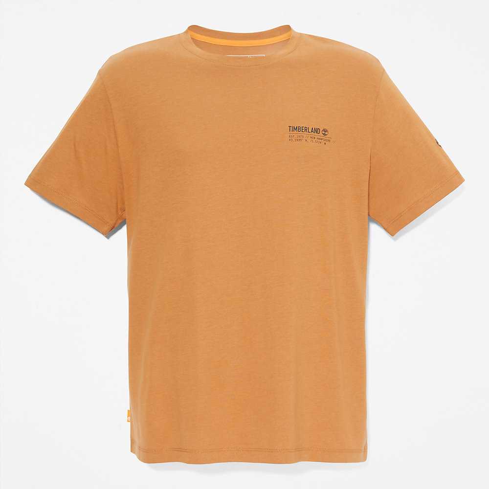 Light Brown Men's Timberland Luxe Comfort Essentials Tencel™ x Refibra™ T Shirts | Israel-8307641