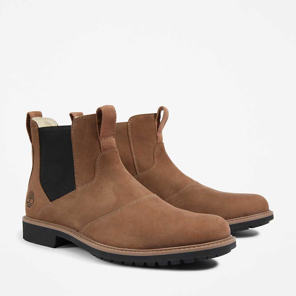 Light Brown Men's Timberland Stormbucks Chelsea Boots | Israel-6053291