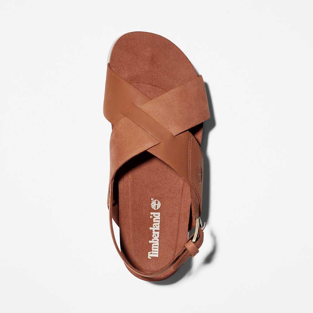 Light Brown Women's Timberland Santa Monica Sunrise Sandals | Israel-4087391