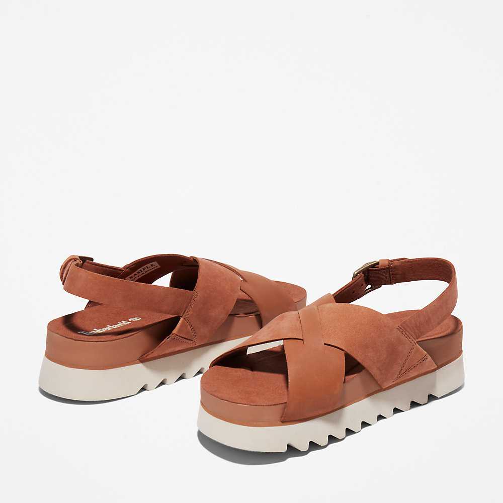 Light Brown Women's Timberland Santa Monica Sunrise Sandals | Israel-4087391