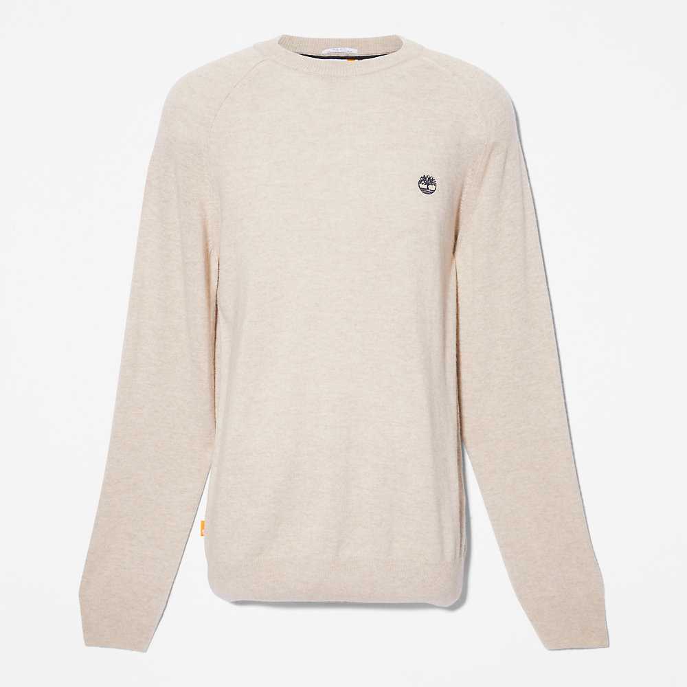 Light Grey Men's Timberland Crewneck Sweatshirt | Israel-7038146