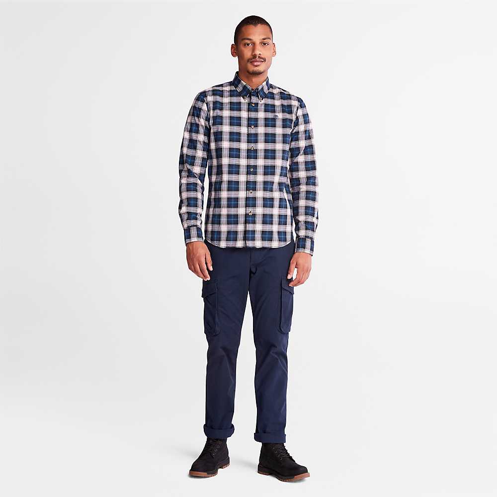 Light Grey Men's Timberland Eastham Check Shirt | Israel-4863729