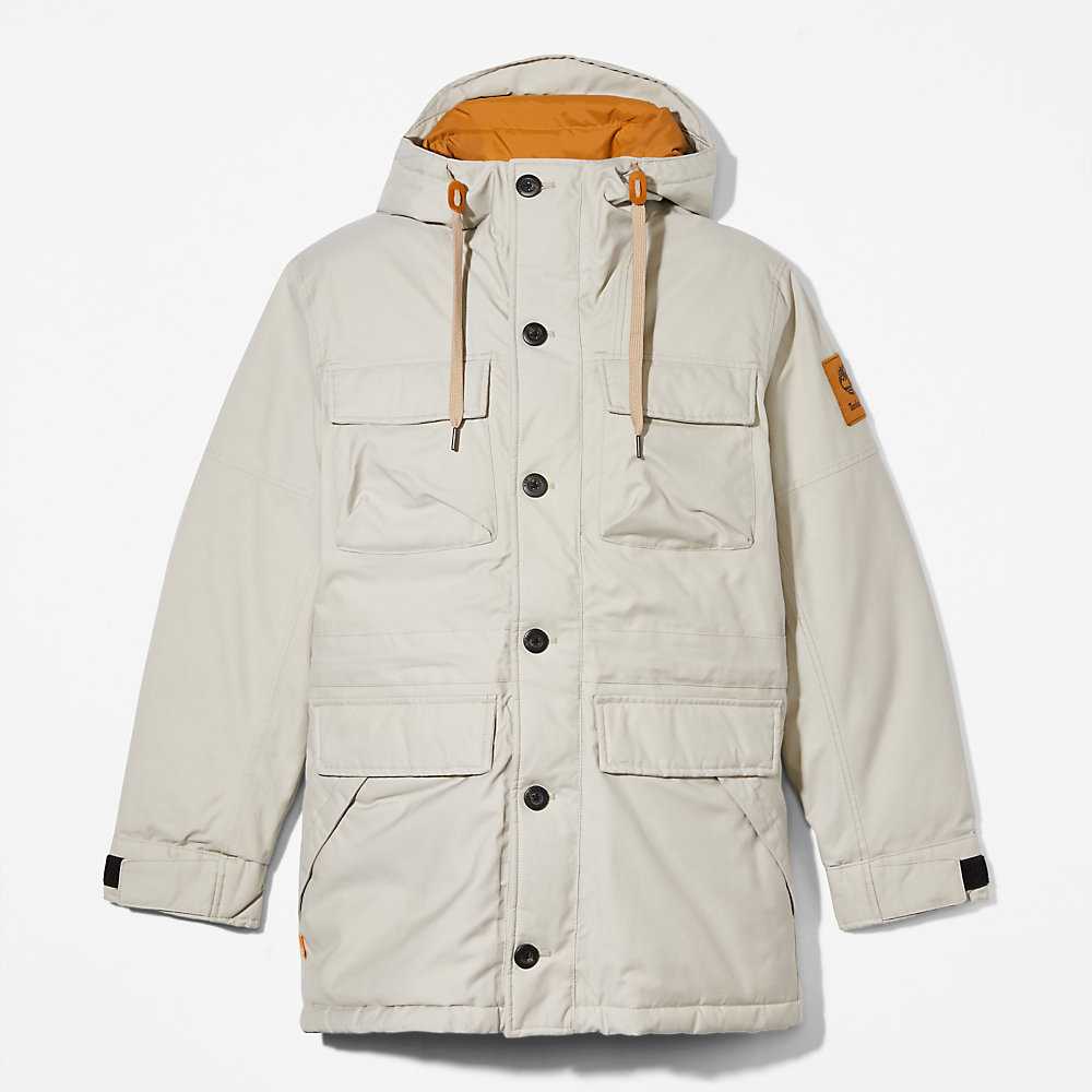 Light Grey Men's Timberland Expedition Parka Jackets | Israel-8920675