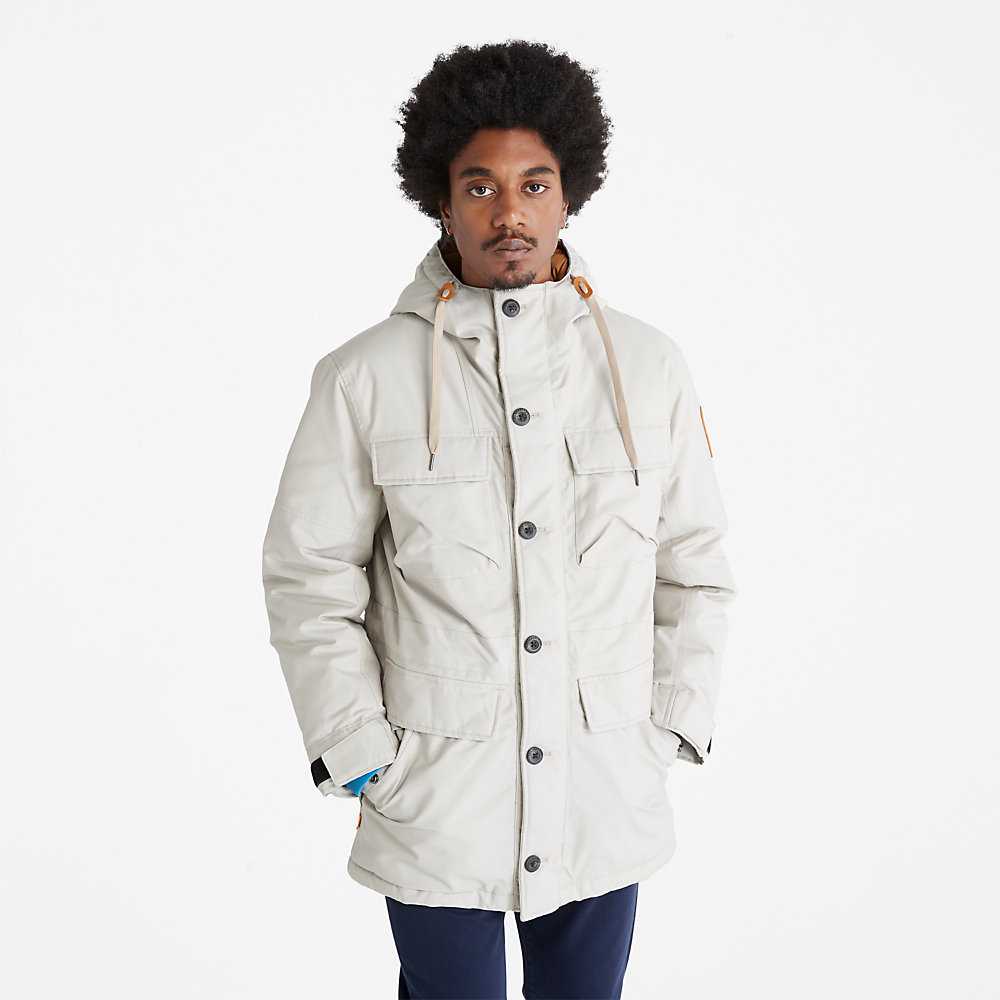 Light Grey Men\'s Timberland Expedition Parka Jackets | Israel-8920675