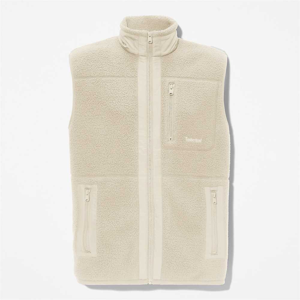 Light Grey Men's Timberland High-pile Vest | Israel-4708139