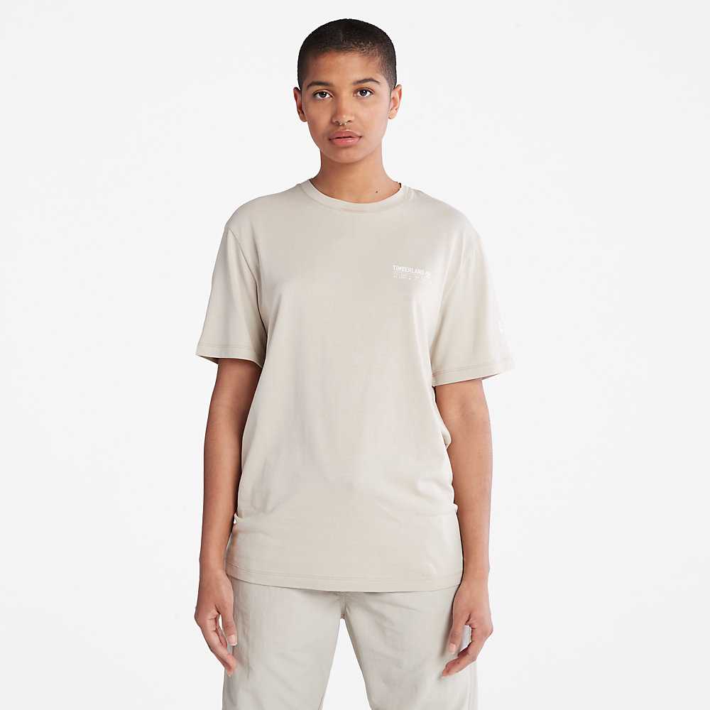 Light Grey Men's Timberland Luxe Comfort Essentials Tencel™ x Refibra™ T Shirts | Israel-8519027