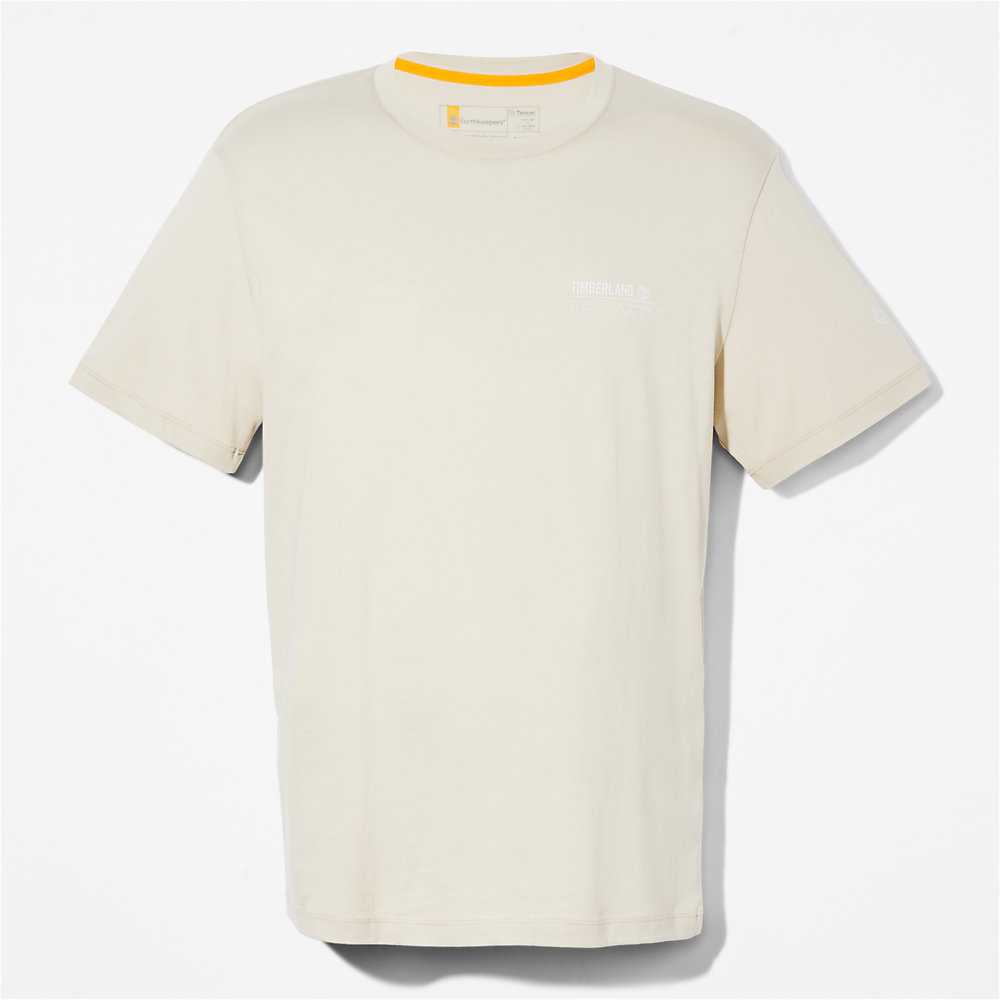 Light Grey Men's Timberland Luxe Comfort Essentials Tencel™ x Refibra™ T Shirts | Israel-8519027