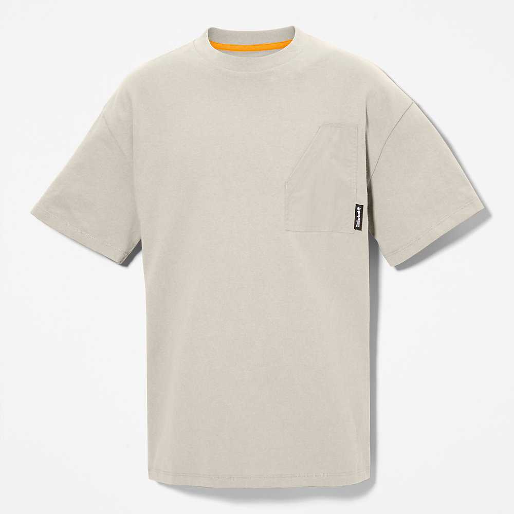 Light Grey Men's Timberland Progressive Utility T Shirts | Israel-6519340